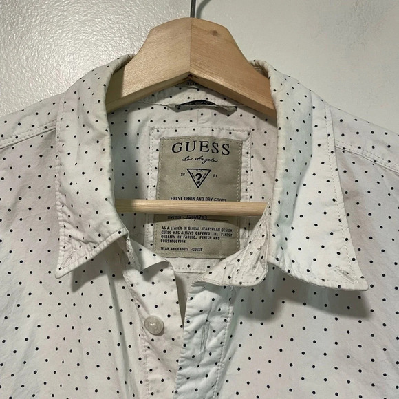 Guess Slim Fit  Black Polka Dot Shirt - Medium - Picture 2 of 11